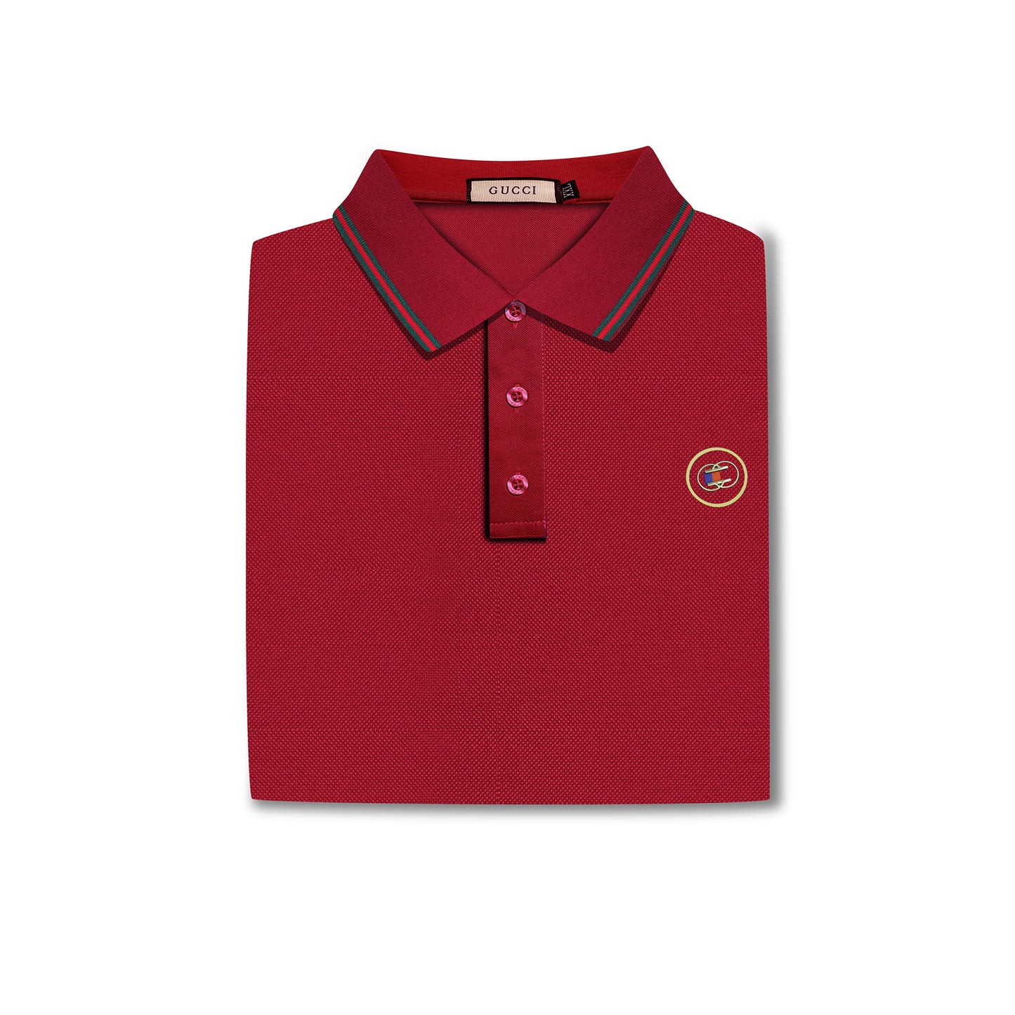 Men’s Maroon Polo – Classic Badge Design