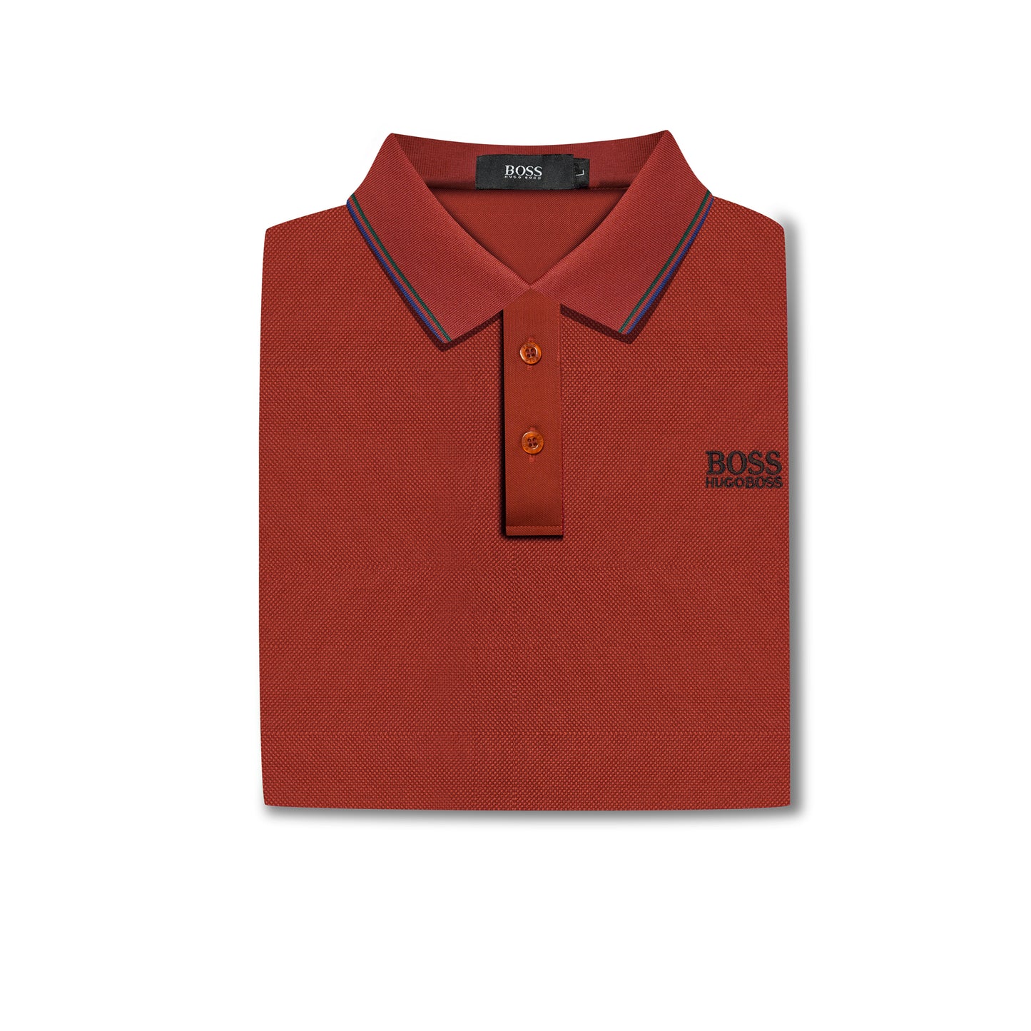 Hugo Boss Rust Polo – Black Logo & Contrast Detailing