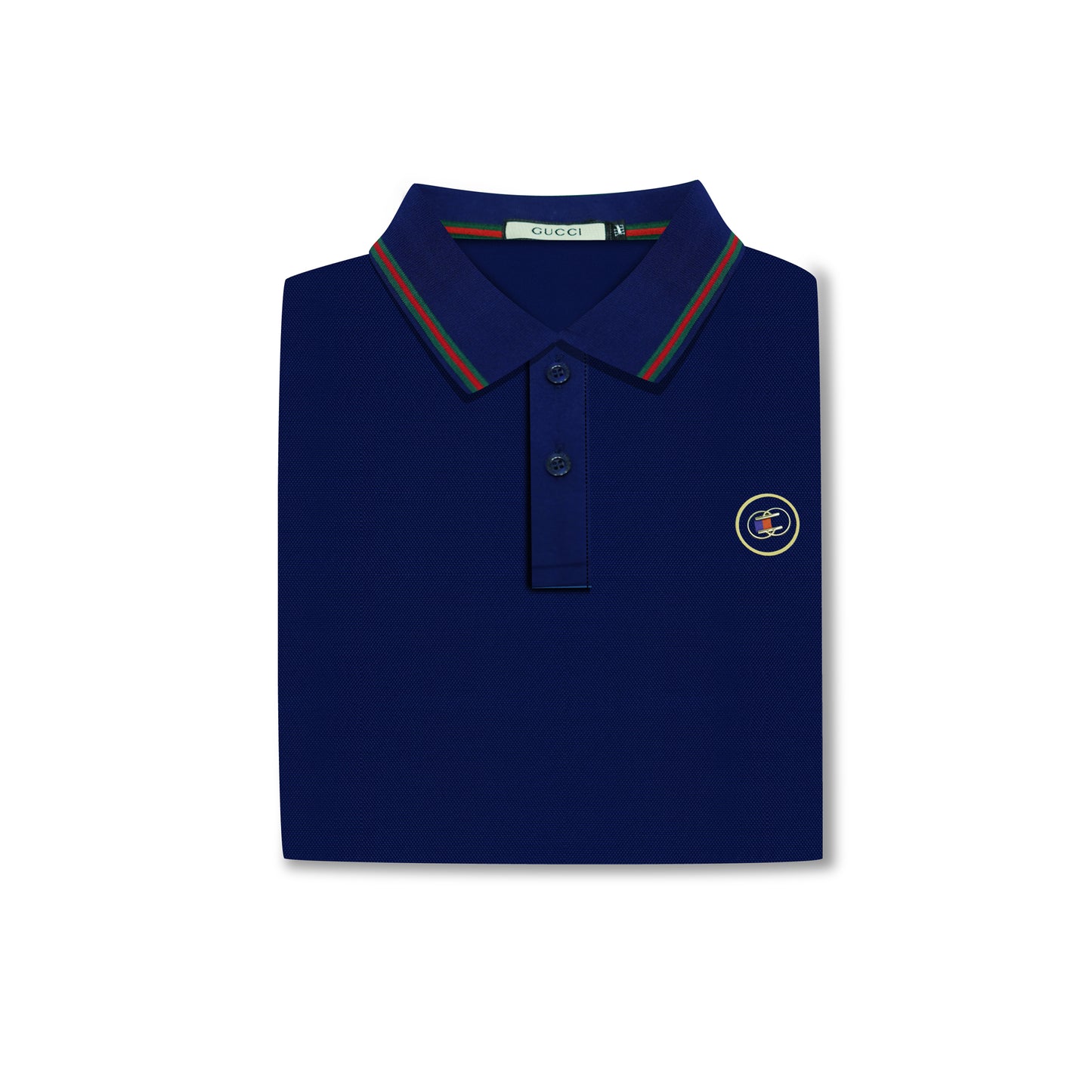 Men’s Navy Blue Polo – Badge Detail Edition