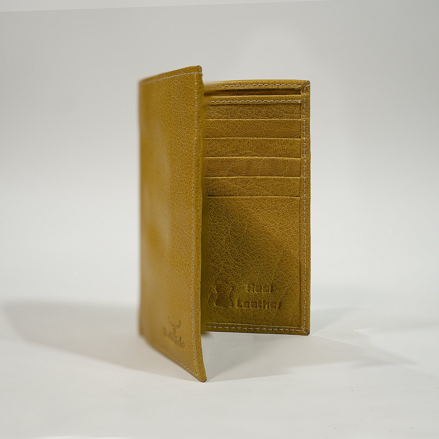 Mustard Yellow Genuine Leather Long Wallet – Slim Unisex Design