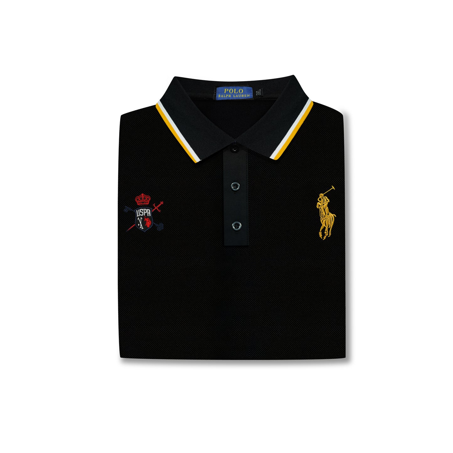 Men’s Black Polo – Yellow Contrast Logo Edition