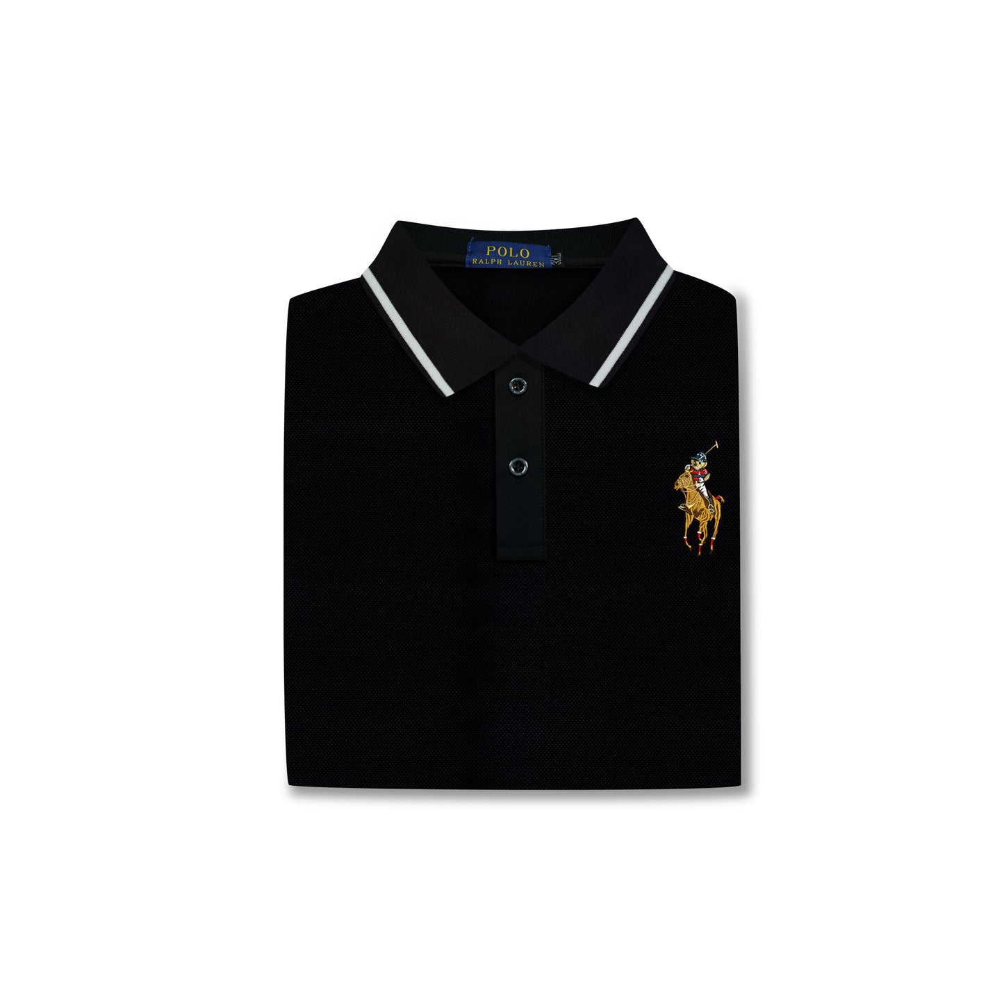 Men’s Black Polo – Classic Logo Design