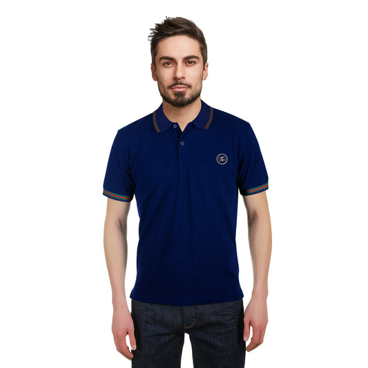 Men’s Navy Blue Polo – Badge Detail Edition