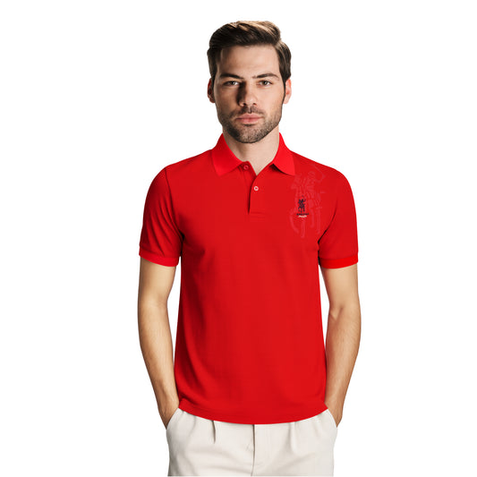 Red Polo Shirt – Subtle Embroidered Detail