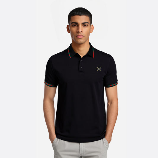 Men’s Black Polo – Classic Badge Edition
