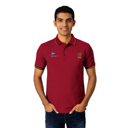 Maroon Polo – Crest Embroidery & Contrast Trim