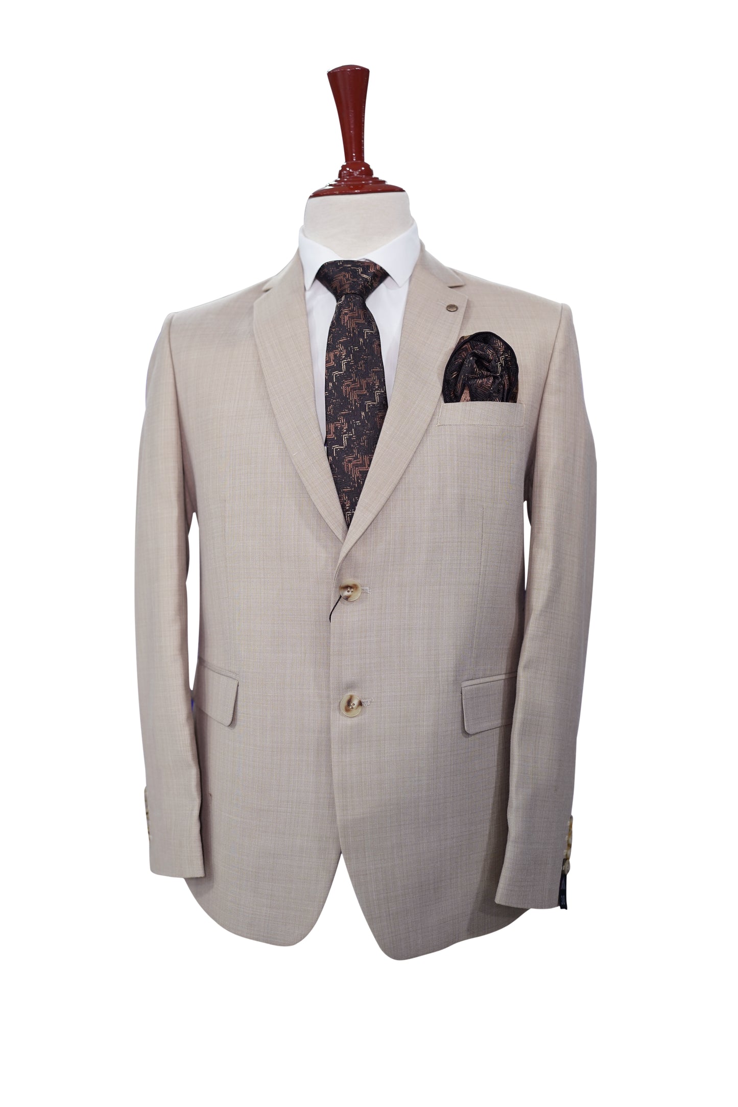 Luxury Imported Fabric 2-Piece Pant Coat – Beige Classic Fit