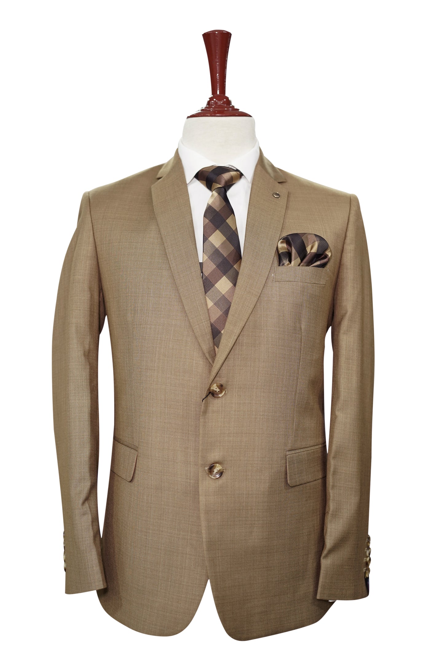Luxury Two-Piece Brown Suit – Formal Slim Fit Attire