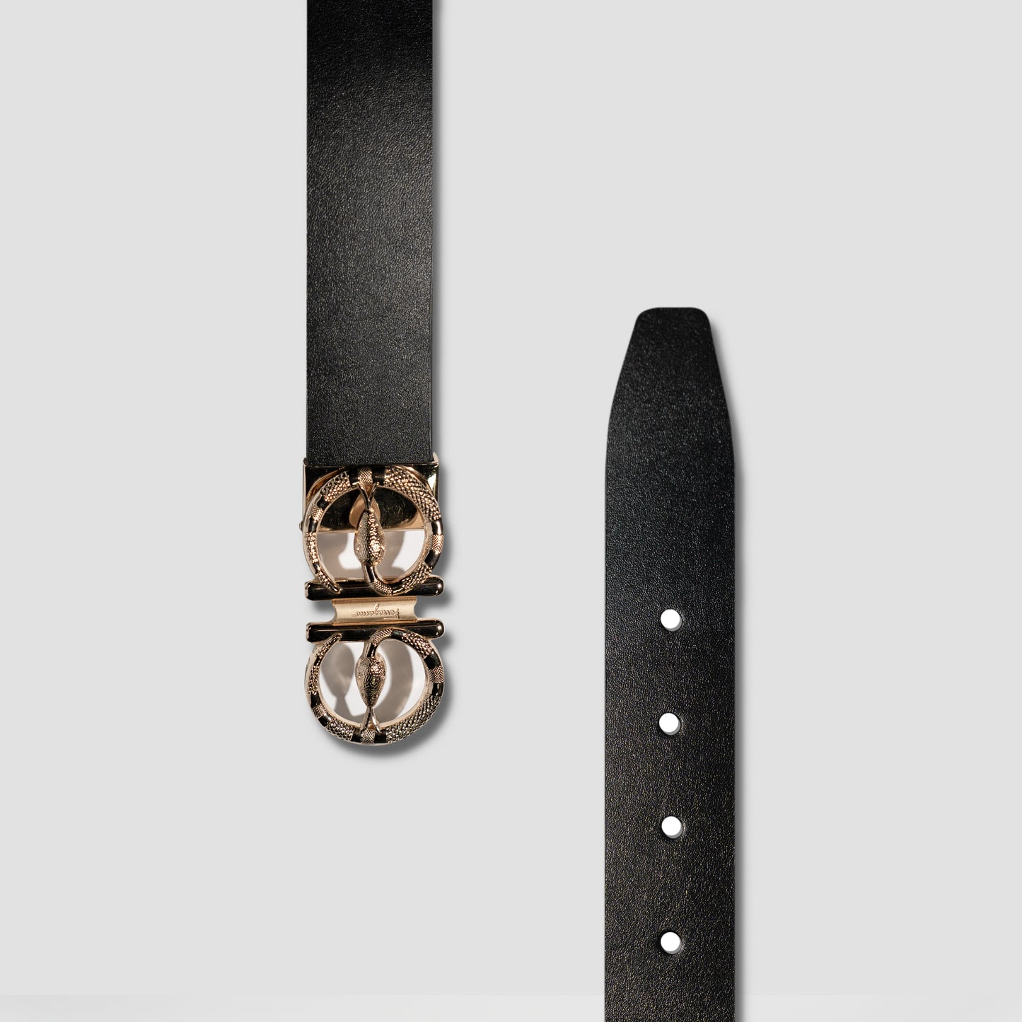 Black Genuine Leather Belt – Designer Golden Buckle