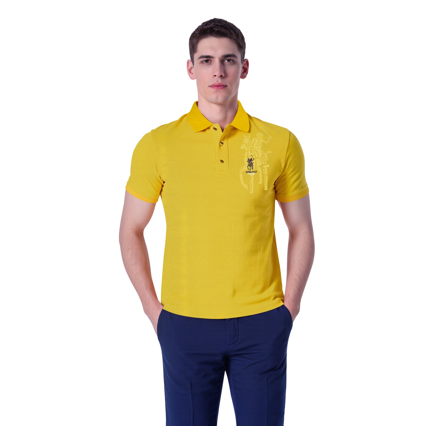 Yellow Polo – Minimal Embroidered Accent