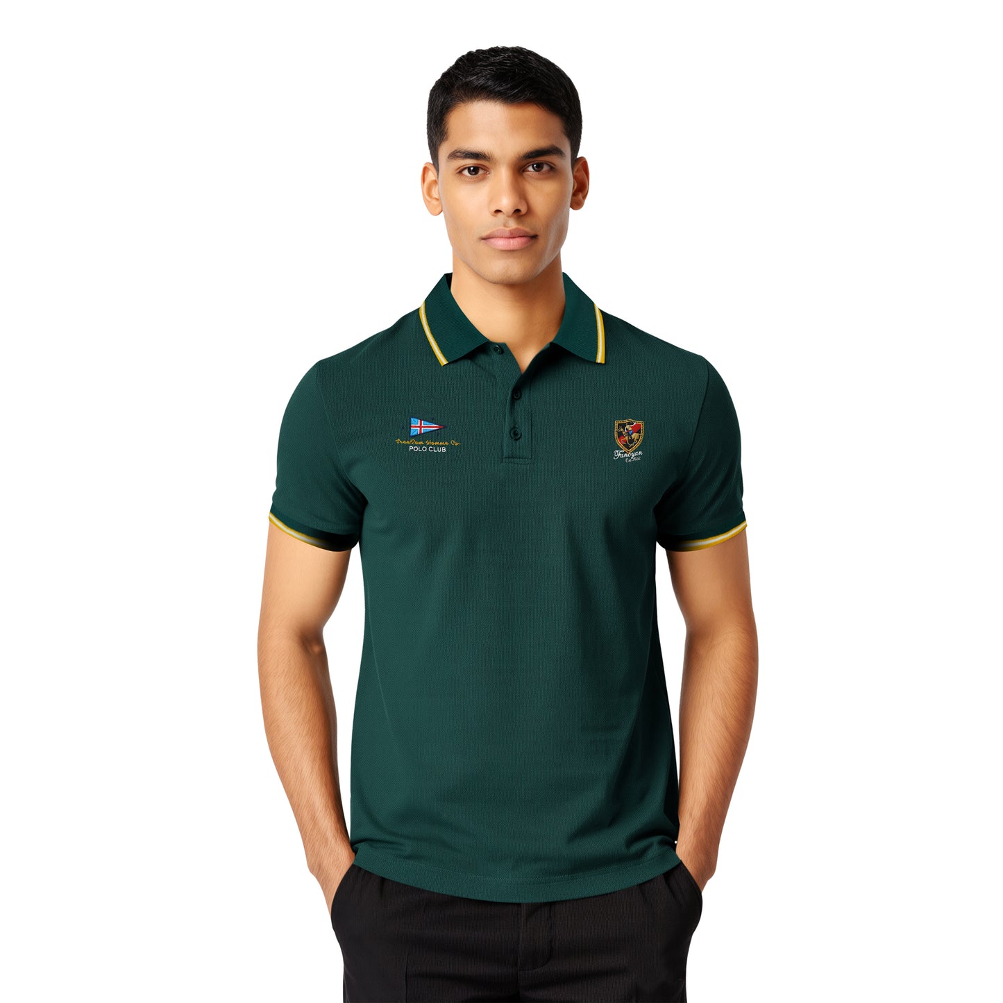 Green Polo – Yellow Trim & Crest Edition