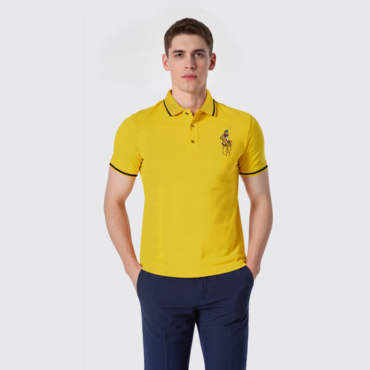 Men’s Yellow Polo – Premium Logo Collection
