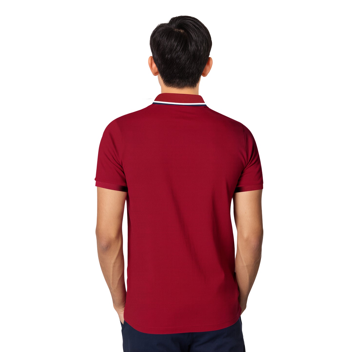 Maroon Polo Shirt – Navy Crest & Logo Edition
