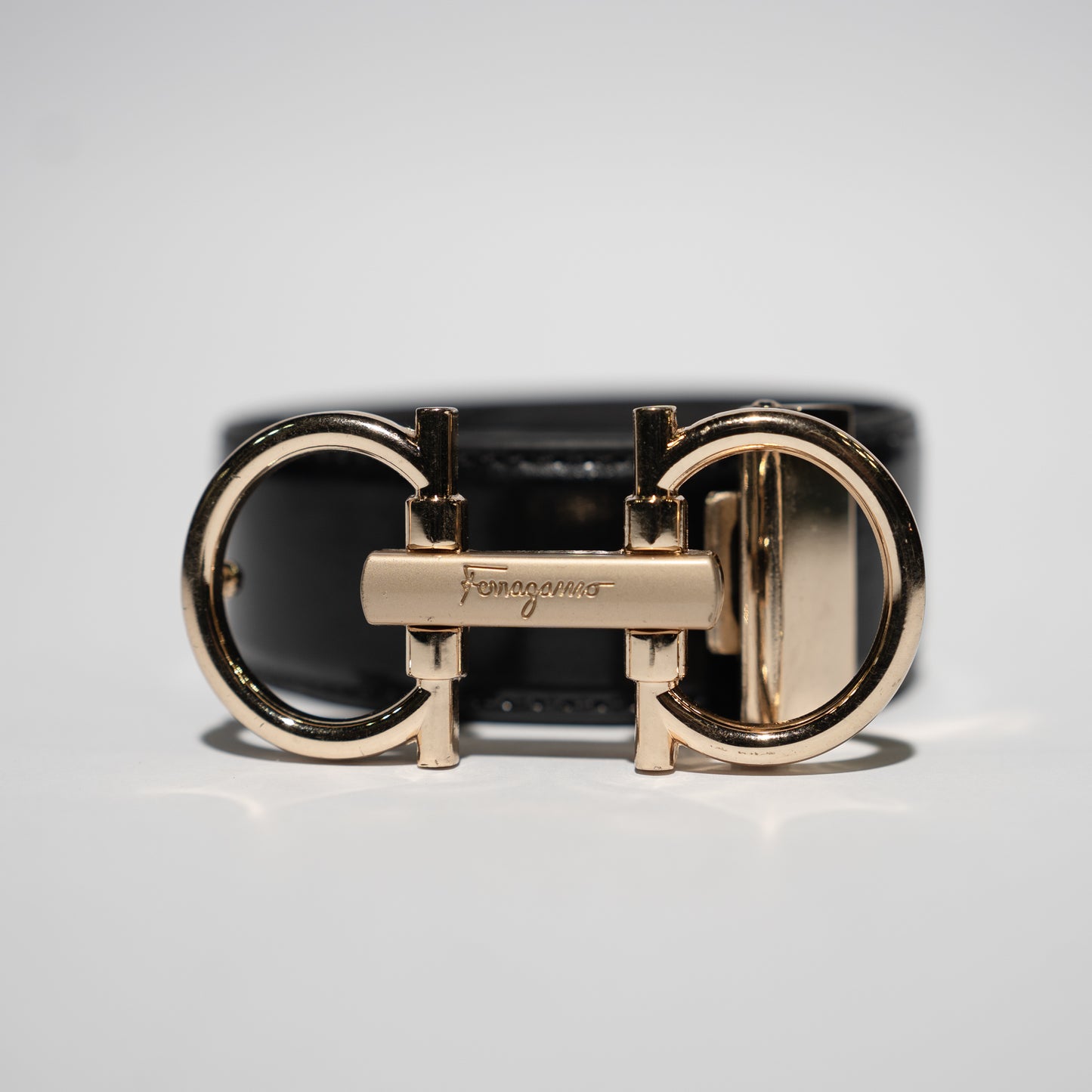 Black Genuine Leather Belt – Premium Golden Designer Buckle
