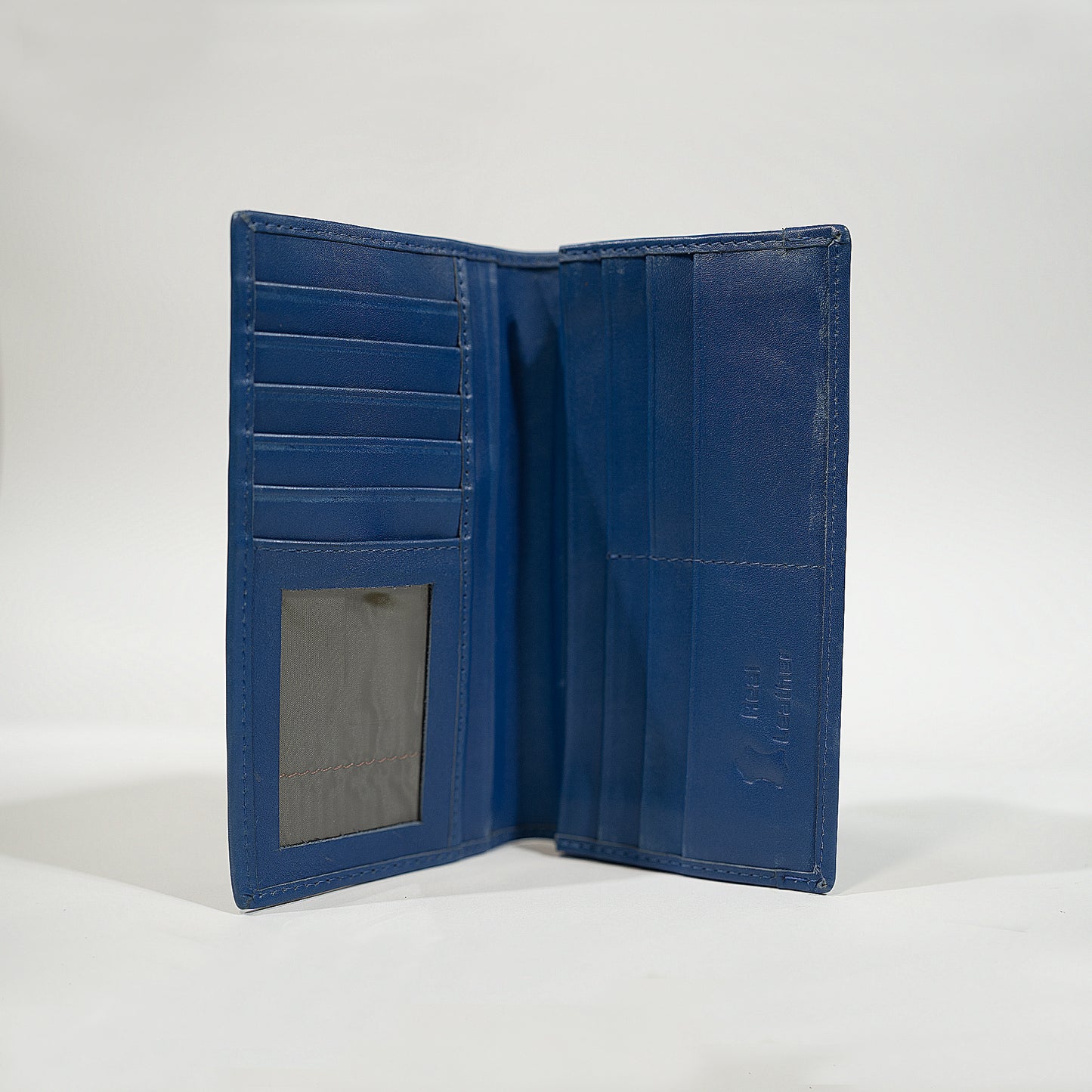 Royal Blue Genuine Leather Long Wallet – Slim & Stylish Unisex Design