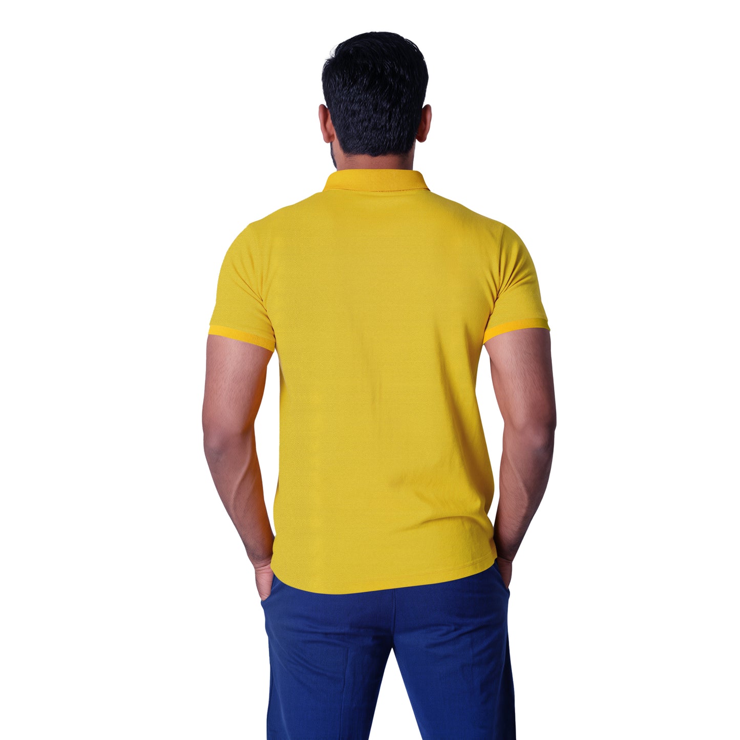 Yellow Polo – Minimal Embroidered Accent