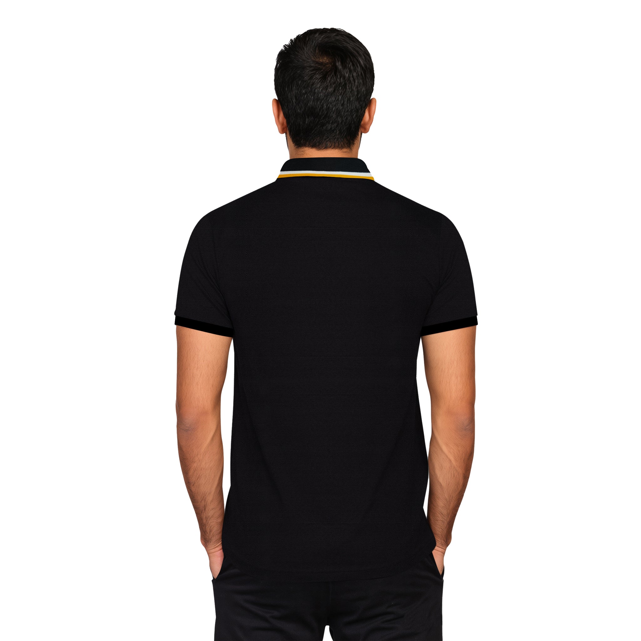 Men’s Black Polo – Yellow Contrast Logo Edition