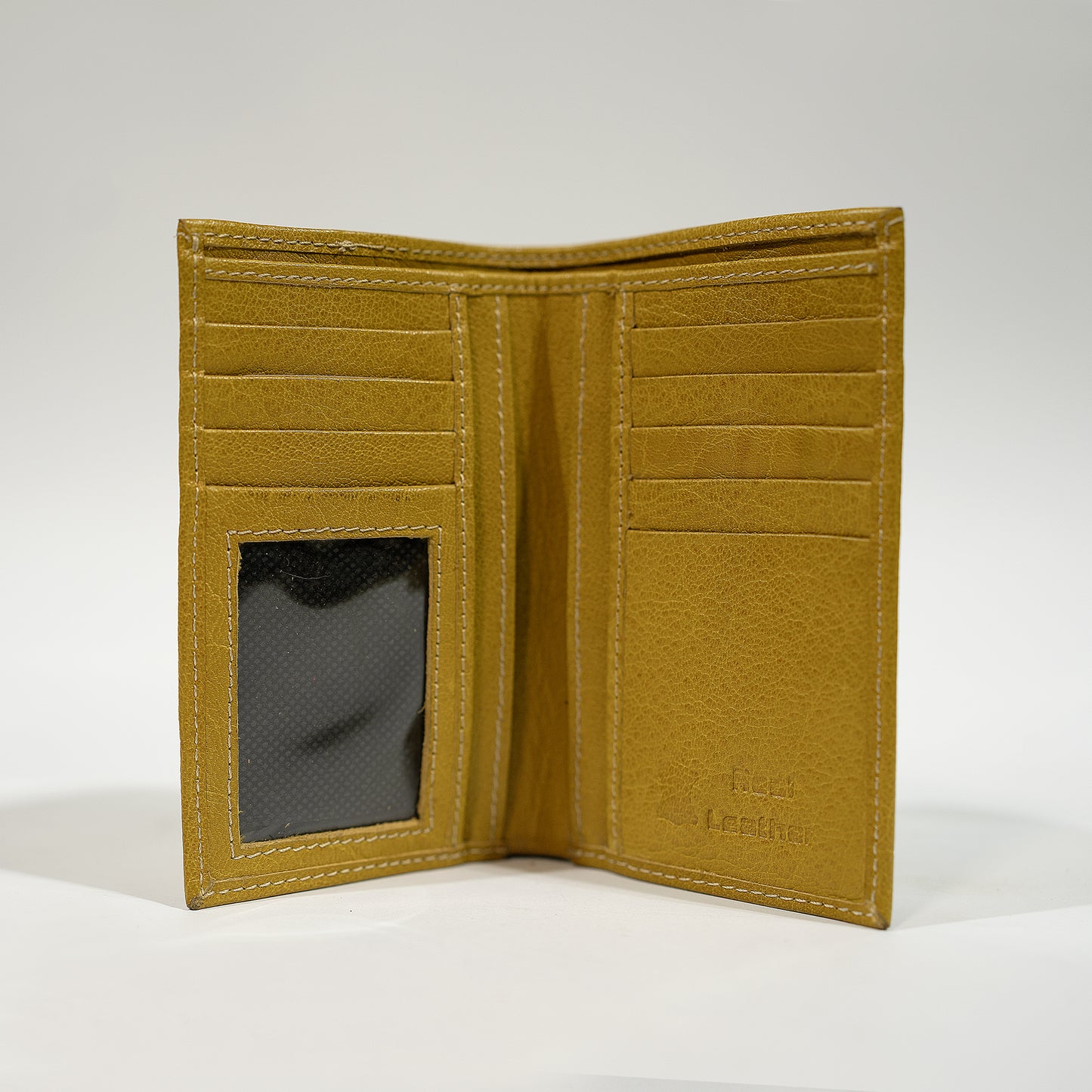 Mustard Yellow Genuine Leather Long Wallet – Slim Unisex Design