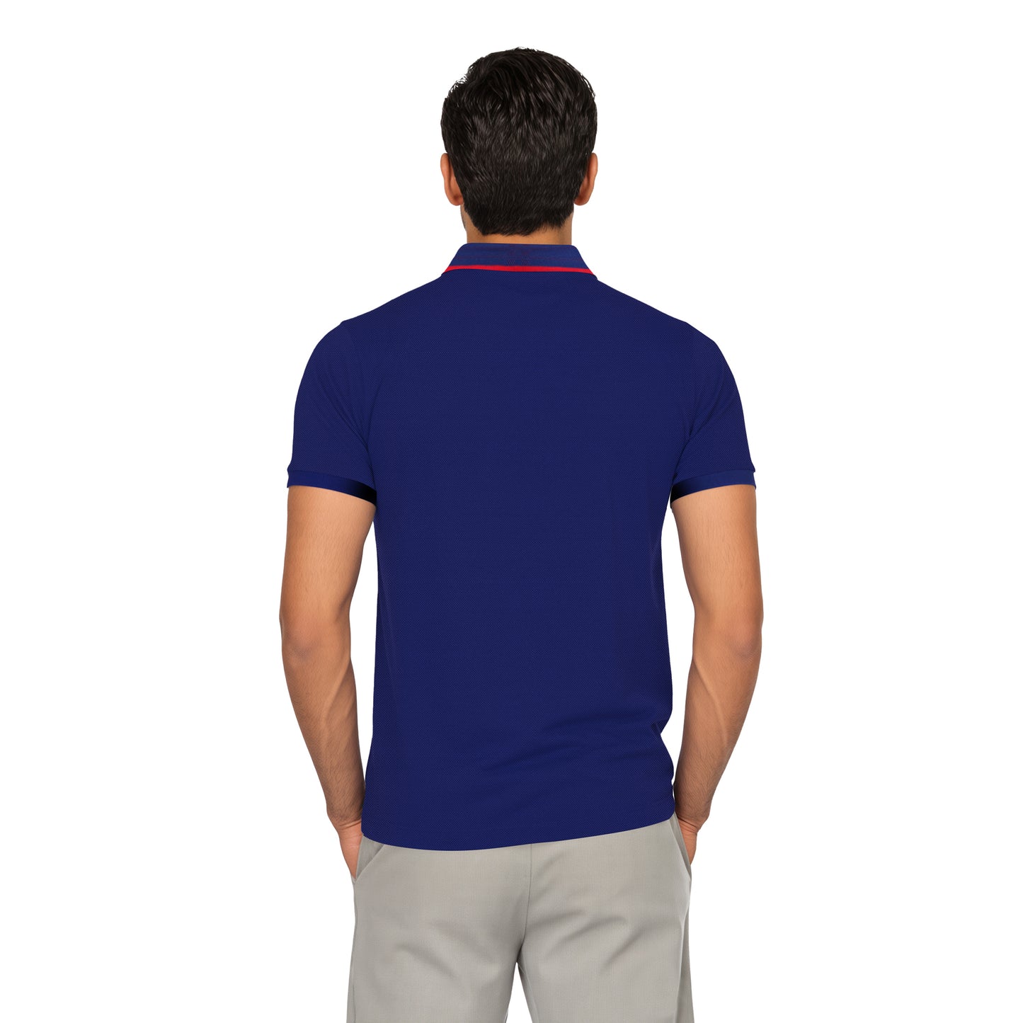 Royal Blue Polo – Red TB Logo Contrast