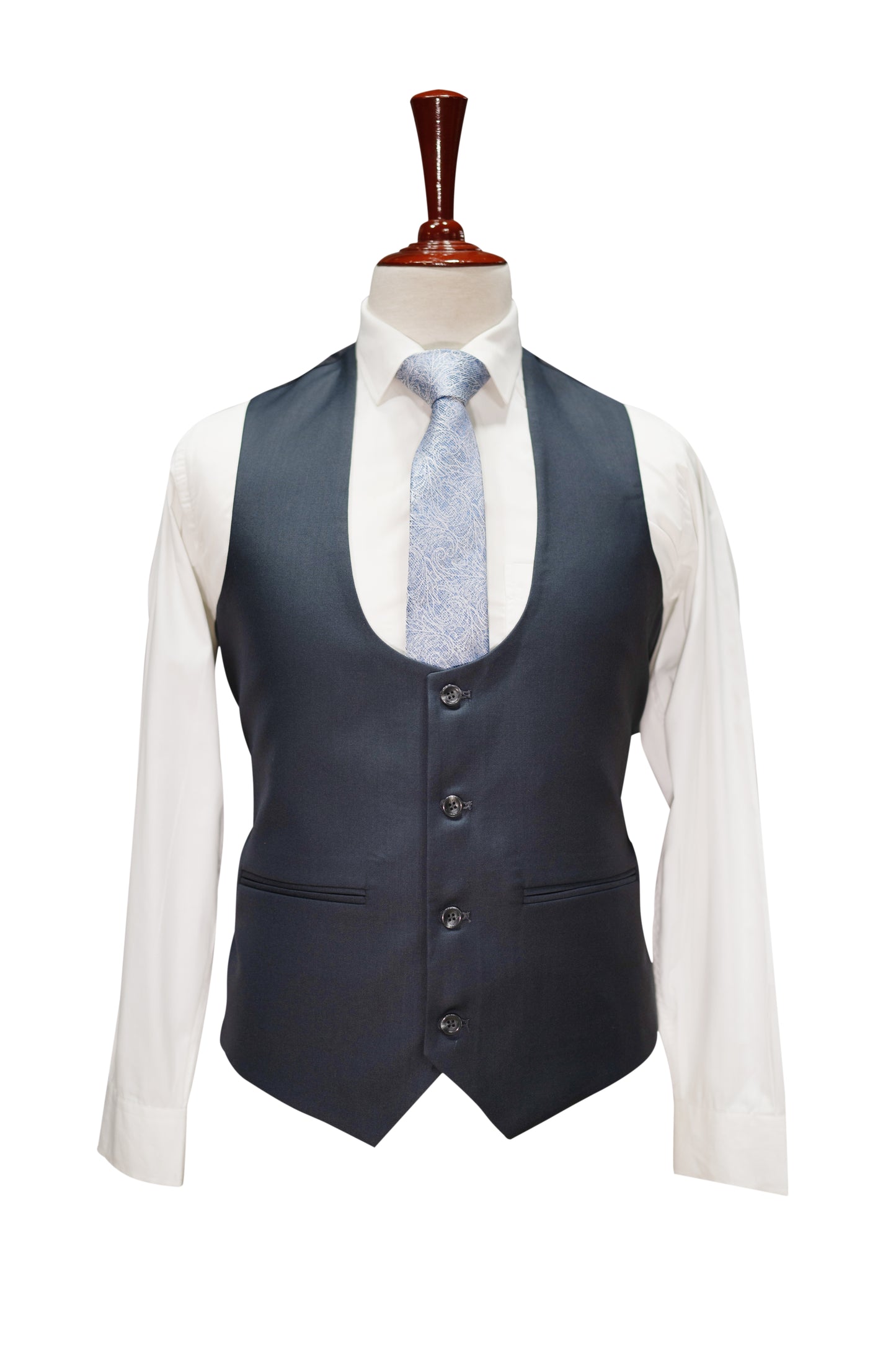 Charcoal Grey 3-Piece Men’s Suit with Waistcoat & Chain Brooch