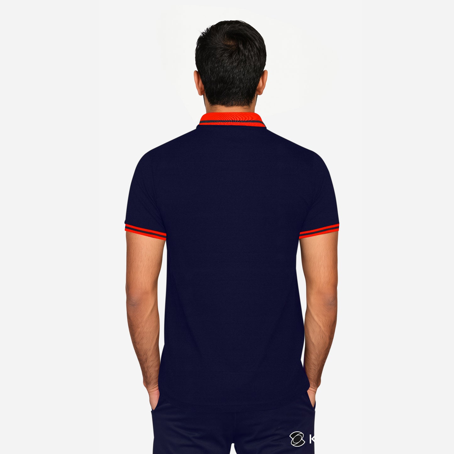 Men’s Navy Polo – Red Accent Logo Edition