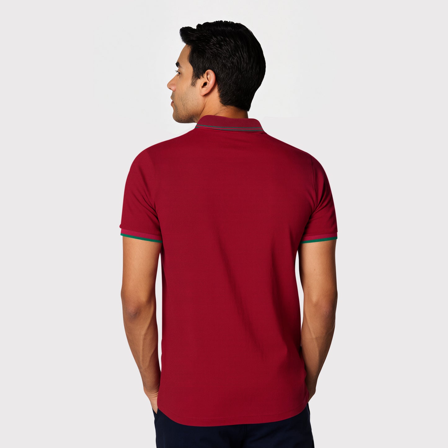 Men’s Maroon Polo – Classic Badge Design