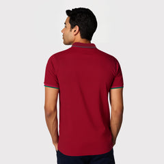 Men’s Maroon Polo – Classic Badge Design