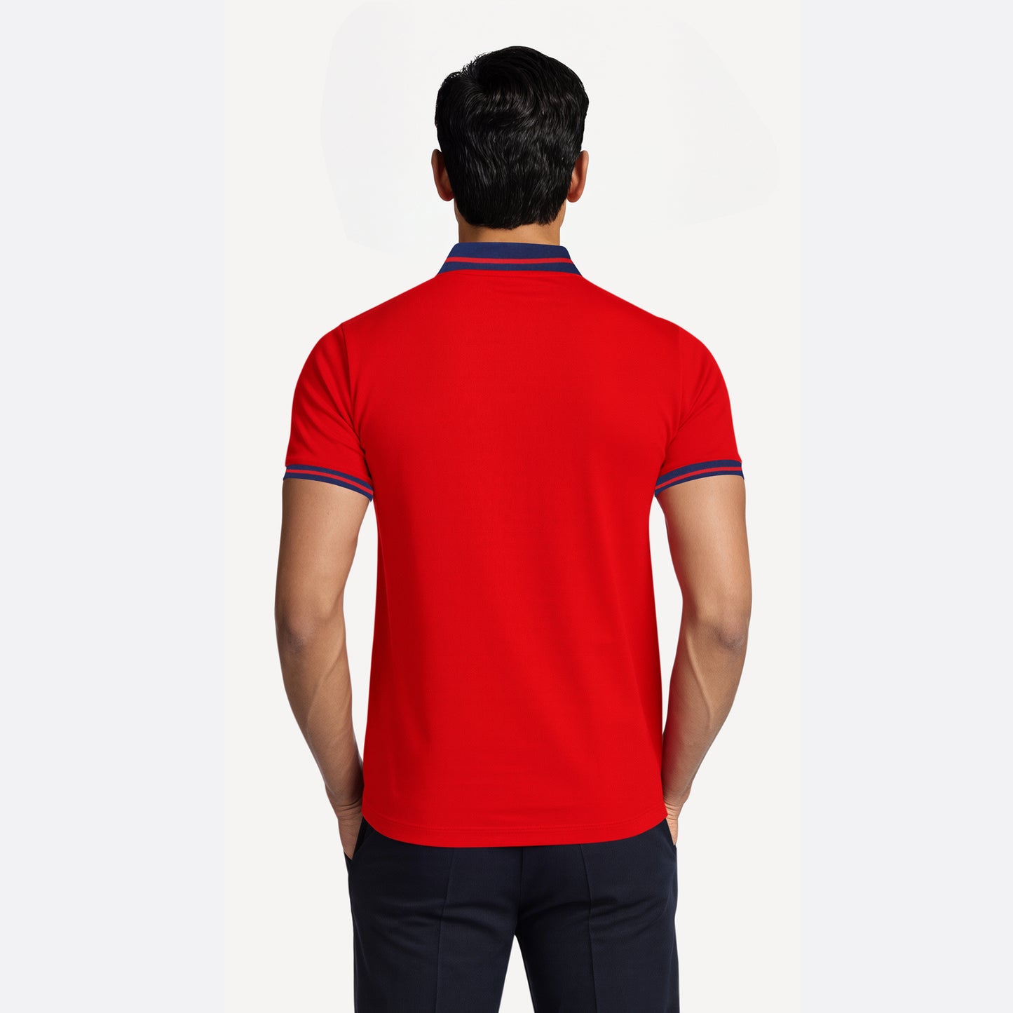 Men’s Red Polo – Yellow Logo Edition