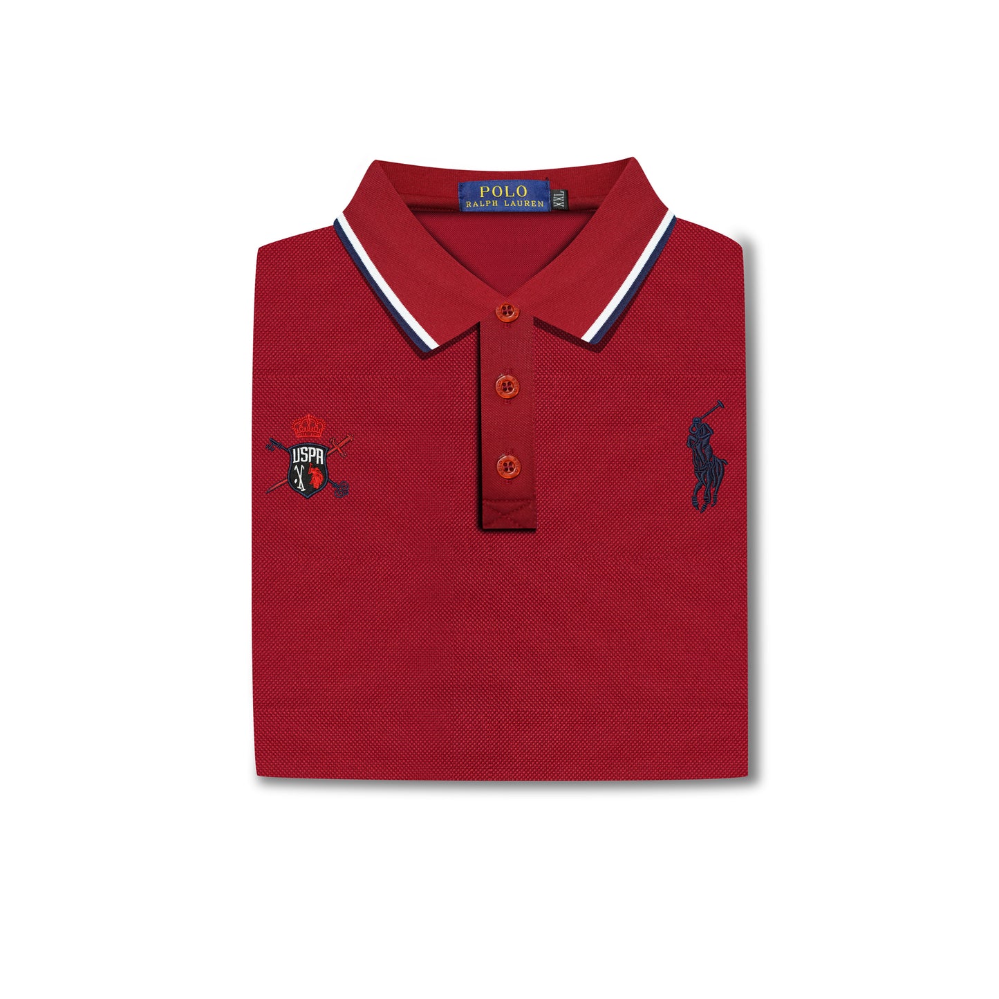 Maroon Polo Shirt – Navy Crest & Logo Edition