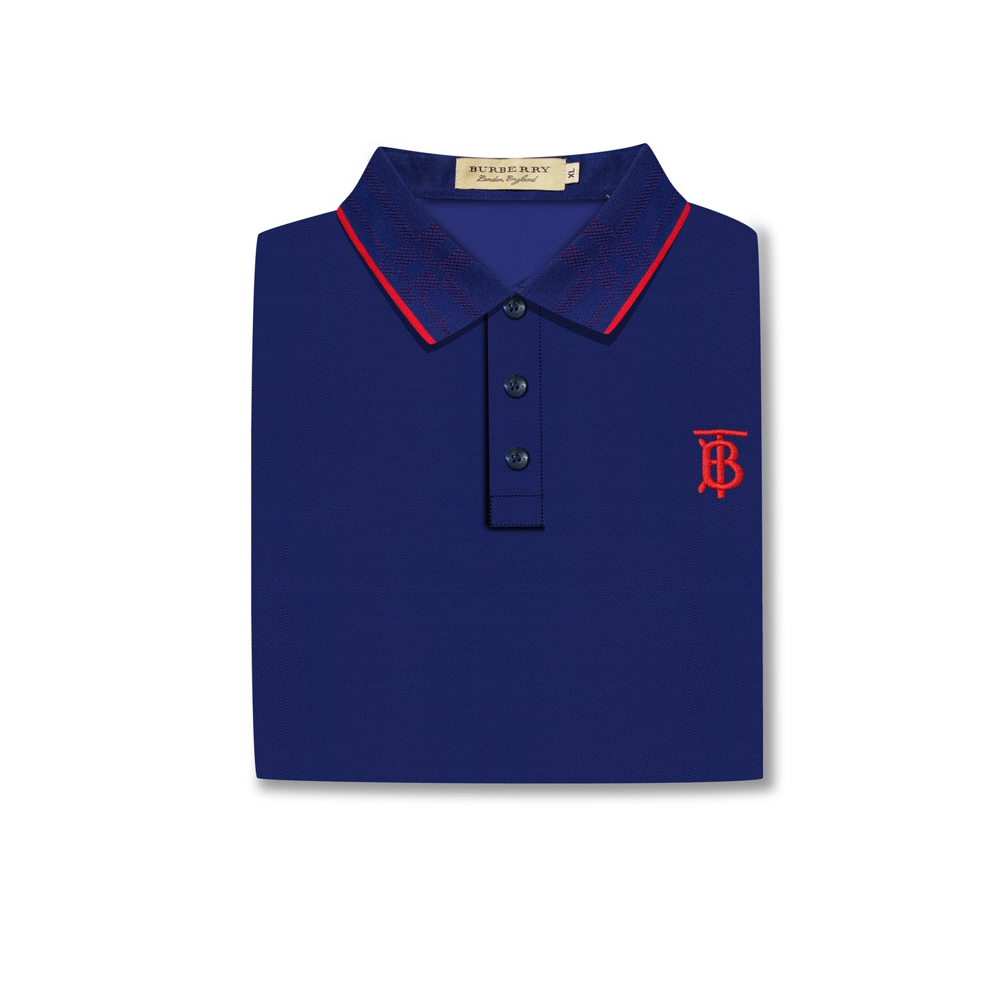 Royal Blue Polo – Red TB Logo Contrast