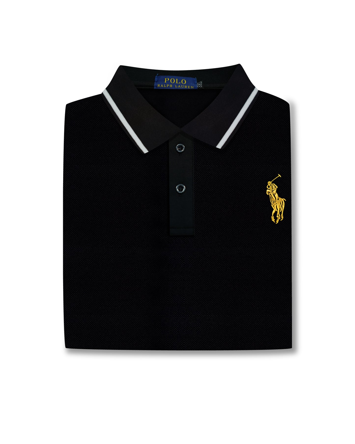 Men’s Black & Yellow Polo – Bold Logo Style