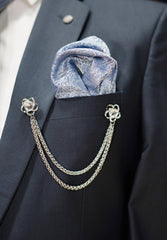 Charcoal Grey 3-Piece Men’s Suit with Waistcoat & Chain Brooch