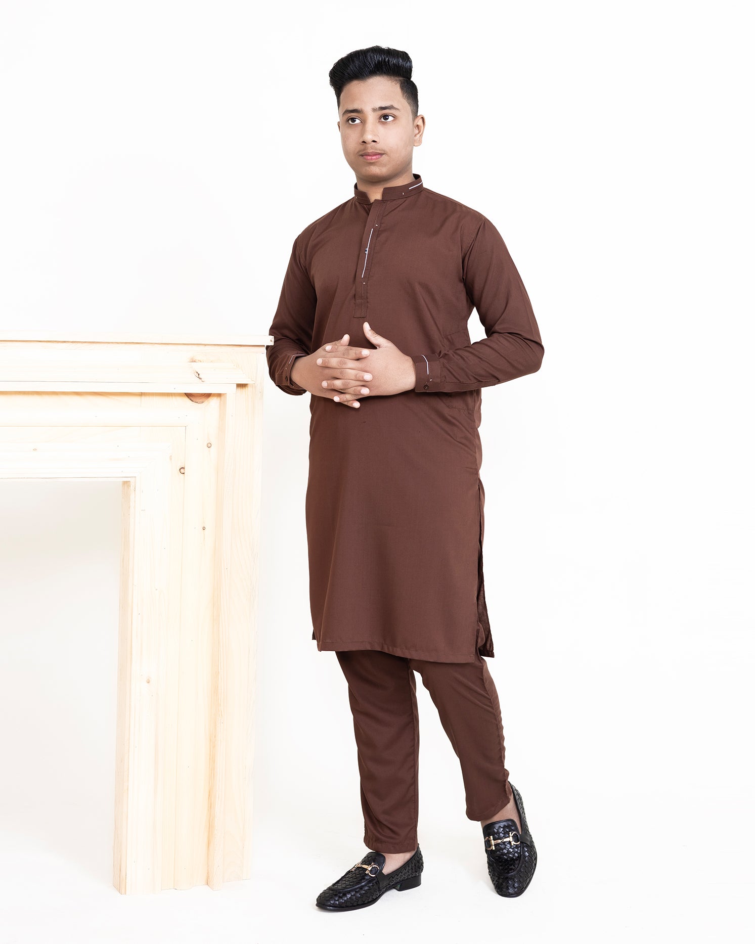 Brown Color Kurta Pajama.