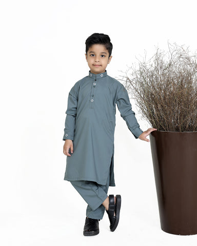 Gray Blue Color Kurta Pajama.