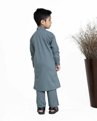 Gray Blue Color Kurta Pajama.