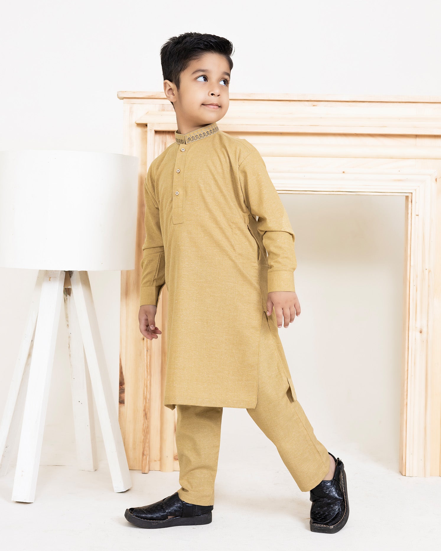 Yellowish Orange Color Kurta Pajama.