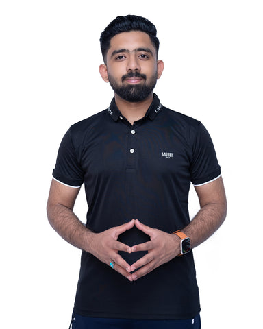 Black Color Polo T-shirt For Men