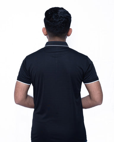 Black Color Polo T-shirt For Men